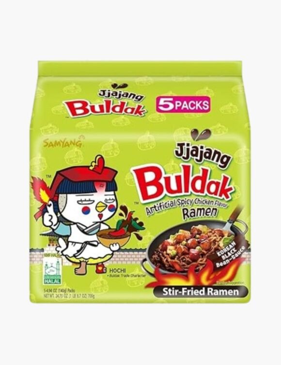 Samyang Hot Chicken Ramen Jjajang Noodles, Pack Of 5
